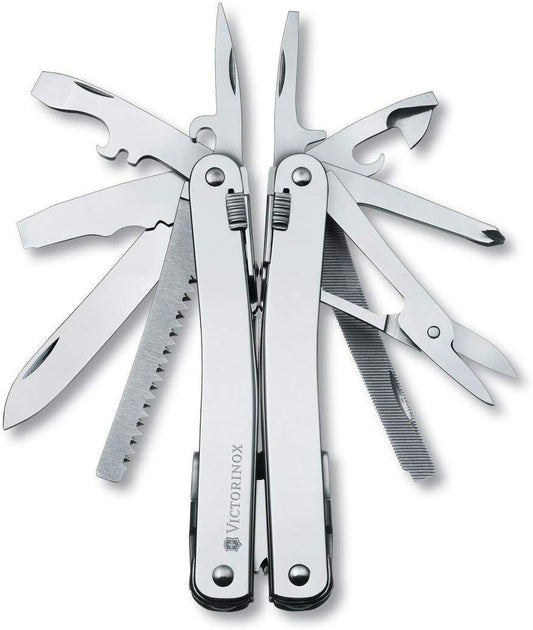 Victorinox Swiss Army Swisstool with Nylon Pouch Stainless Steel, 115mm