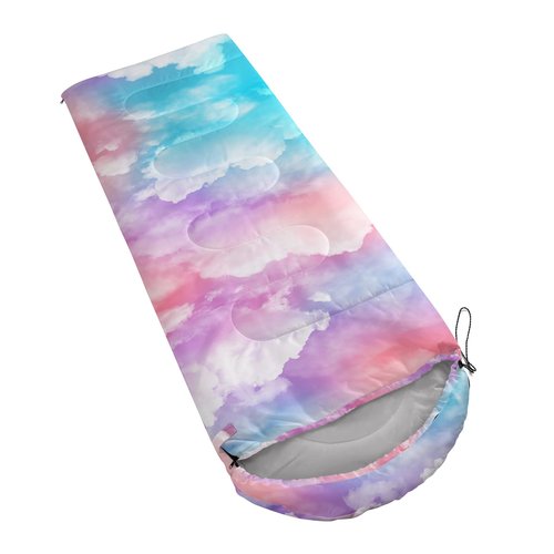 BSNTHO Color Cloud Printed Camping Sleeping Bags,3 Season Warm & Cool Weather,Lightweight,Waterproof Sleeping Bags for Adults & Kids,Traveling,and Outdoors,Camping Gear Equipment,31x90inch