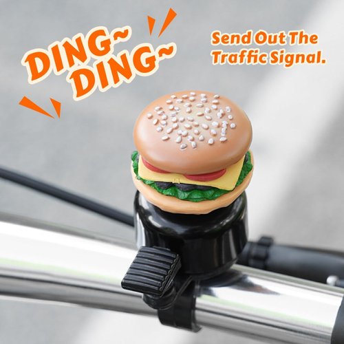 MAOMCIAI Kid's Bike Bell,Food Bike Bell,Bike Bell, Cute Cycling for Toddler Children Boys Girls,Bicycle Bell for Girls, Bike Horn, Toddler Bike Bells, Also Fit Balance Bike and Scooter (Hamburger)