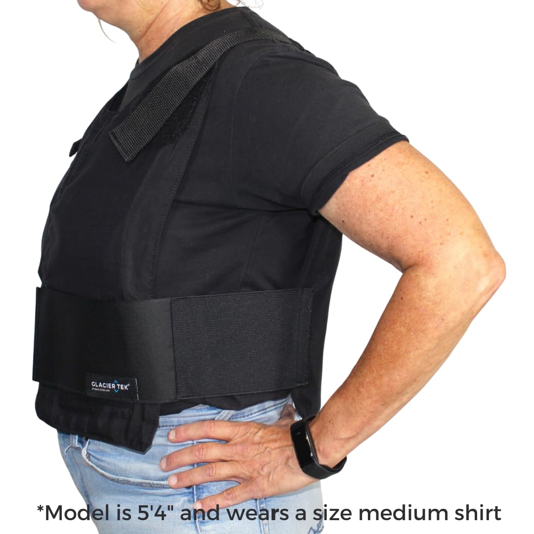 Glacier Tek Concealable Cooling Vest, 59 Degrees for 2.5 hours 8 Cool Packs, recharge in 30 minutes