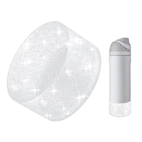 BKBY Protective Glitter Silicone Boot Compatible with Owala 24oz, Bling Cup Sleeve Bottom Bumper Cover (Translucence Dreamy Field, 24oz)