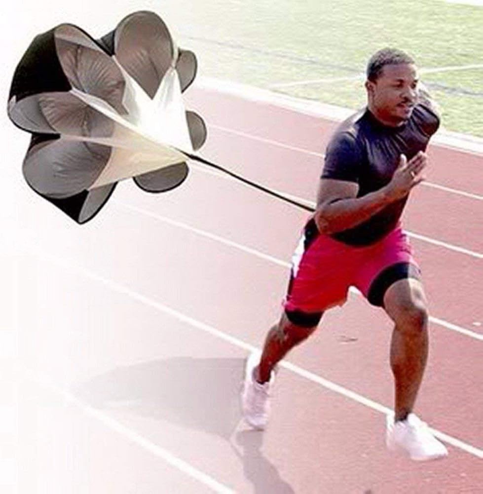 Running Speed Chute Resistance Parachute 56 inch Powerchute Umbrella Training Sprint Power Soccer Trainer for Runner, Football, Soccer Drilling