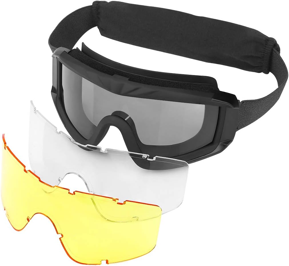 xaegistac Airsoft Goggles Tactical Safety Goggles Anti Fog Glasses Hunting Cycling