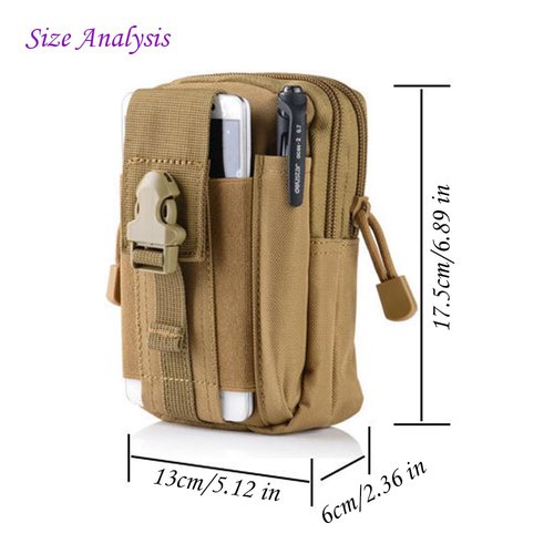 Outdoor Tactical Waist Bag Molle Pouch Military Hip Waist Compact Belt Bag Pouch Wallet Camping Phone Power Bank Camping Hiking Gear Tool Organizer