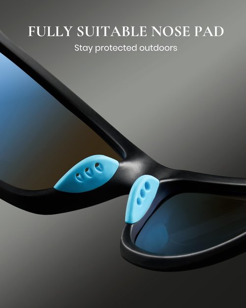 Marino Bonatti Polarized Fishing Sunglasses Outdoor PC Frame UV400 Protection Shades for Men Women Hunting Hiking, Small, Blue