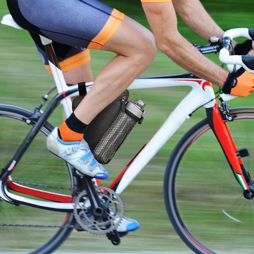 Bike Triangle Frame Bag, Waterproof Bicycle Storage Bag with Water Bottle Mesh Pouch for Outdoor Cycling