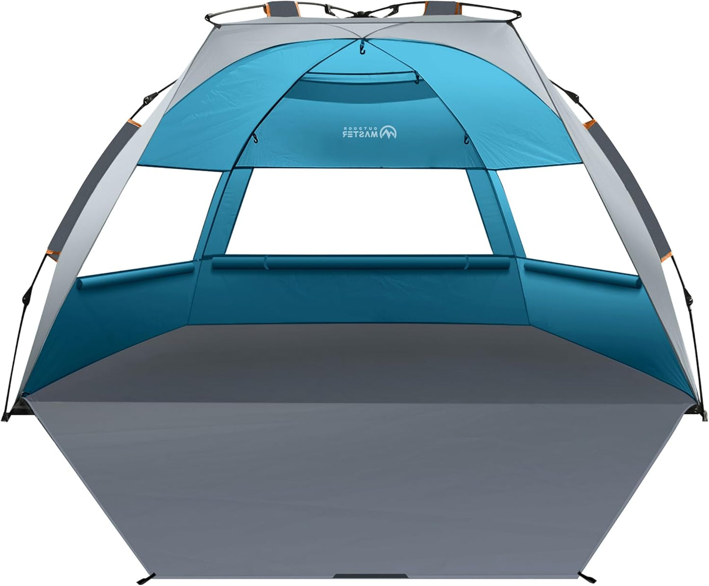 OutdoorMaster Beach Tent Sun Shelter for 3-4 Person, Pop Up Beach Tent Easy Setup with Sandbags, Portable Sun Shade Canopy with Carrying Bag for Beach & Outdoor, UPF50+ UV Protection, Family Size