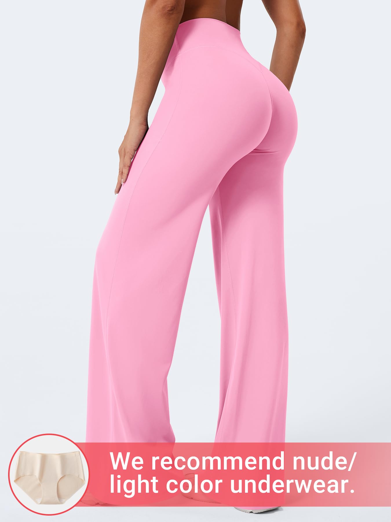 YEOREO Workout Leggings Womens No Front Seam Straight Leggings 33" High Waist Buttery Eddiy Gym Yoga Pants Bubblegum Pink XL