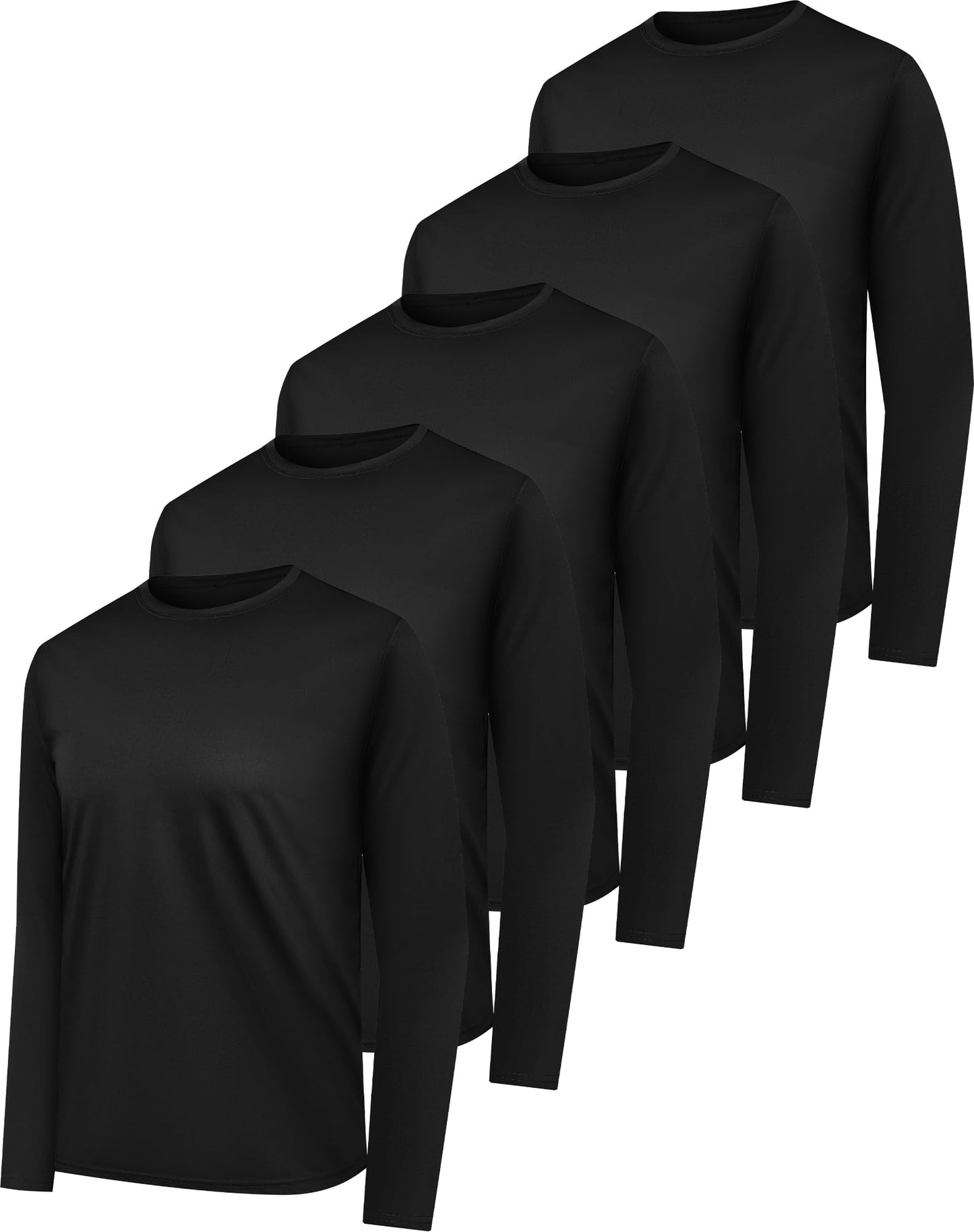 HovSiyla Long Sleeve Shirts for Men Moisture Wicking Mens Tee Shirts Workout Sun Protection T Shirt for Running 5 Black L
