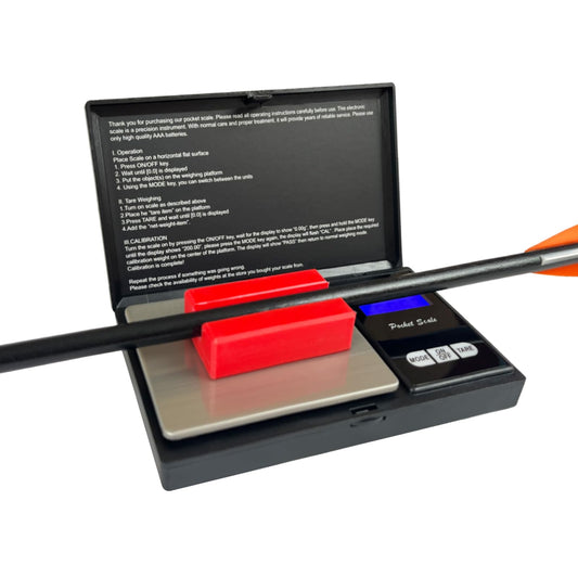 - QI HUO JU - Archery Arrow Scale Grain Scale Portable Arrows Weight Scales Digital Grains with Arrow Holder, LCD Display and High-Precision Accurate, Included Batteries