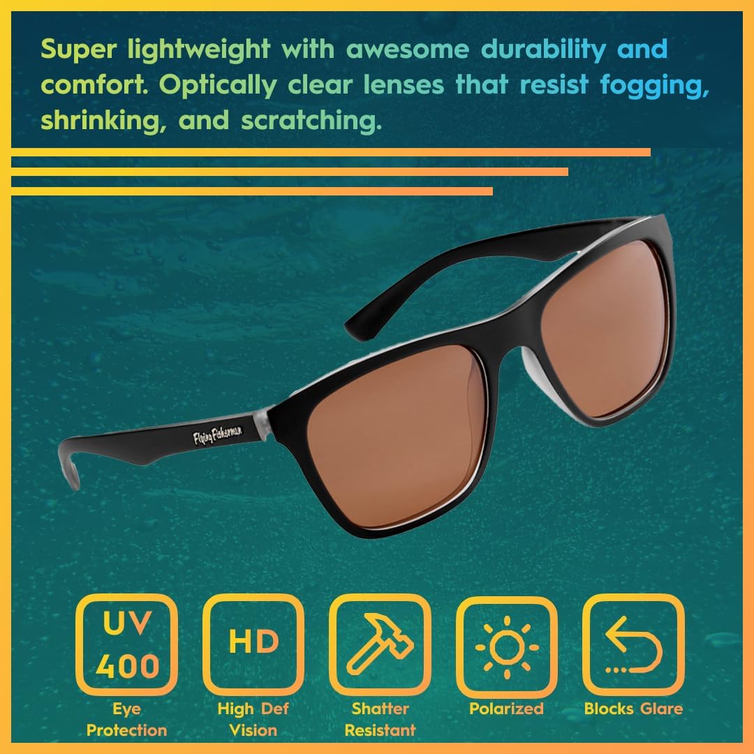 Flying Fisherman Fowey Polarized Sunglasses with AcuTint UV Blocker for Fishing and Outdoor Sports