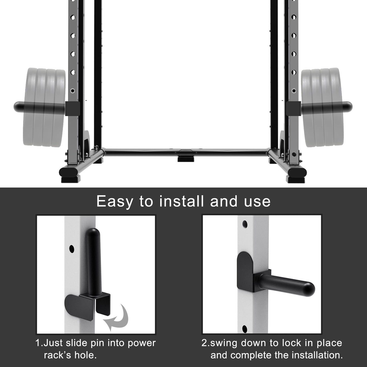 Kipika Weight Plate Holder for 3x3 Power Rack - Heavy Duty Steel Storage Rack for Olympic 2" Weight Plates - Fits 3x3 Power Rack with 1" or 5/8" Hole - Holds up to 300 lbs. per Rack - Set of 2