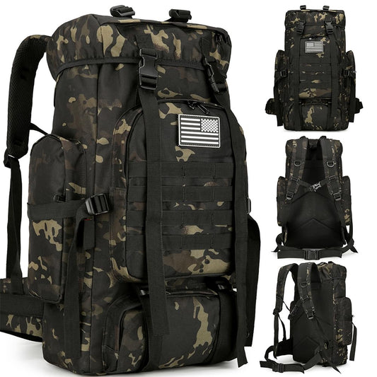 Bkcmy 45L Hiking Backpack Waterproof Travel Daypack Camping Backpack for Men Women (Black)