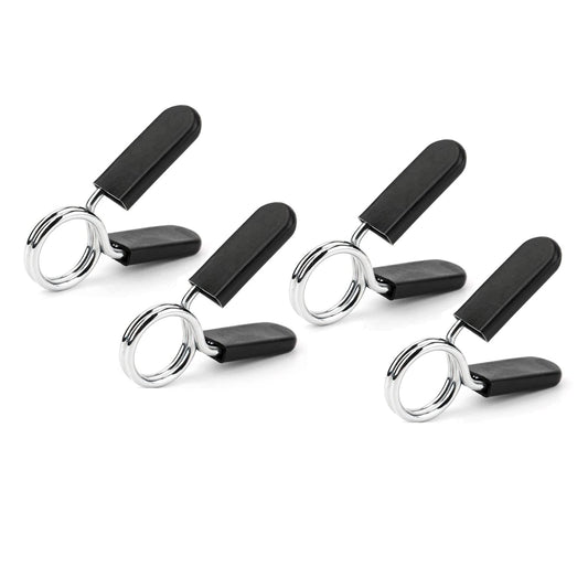 4Pcs Stainless Steel Spring Clip Collars Weight Bar Clips Barbell Clamps 1-Inch Barbell Clamps Dumbbell Spring Clip Weightlifting Accessory for Dumbbell Ordinary Barbell