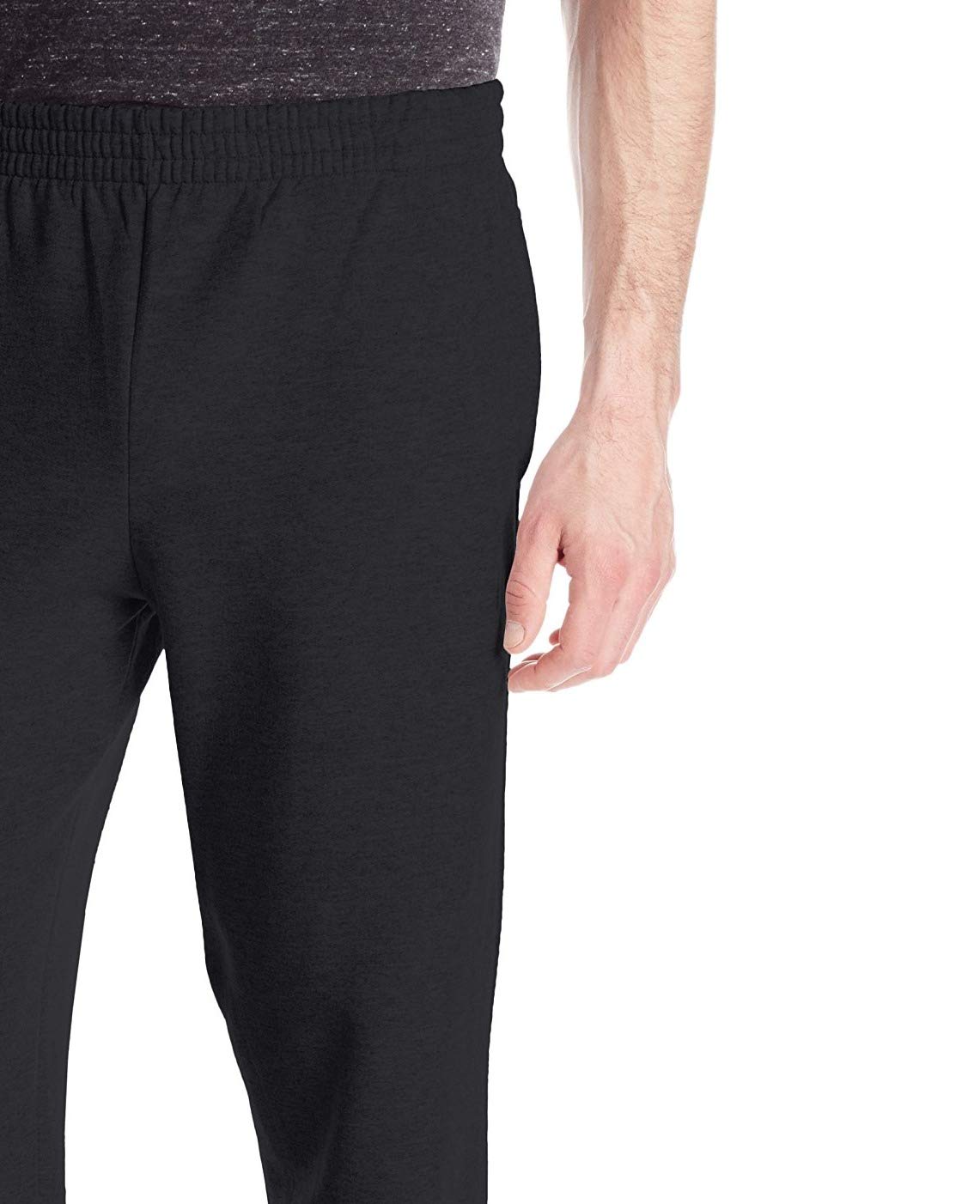Fruit of the Loom Men's Fleece Sweatpants, Black, X-Large