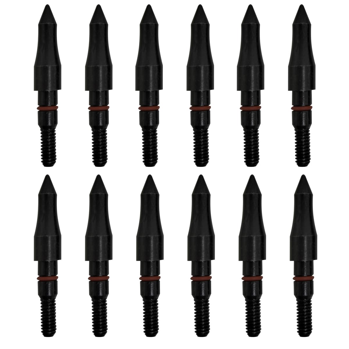 100/125/150/200 Grain Archery Field Points Practice Field Tips, Archery Target Practice Hunting Arrow Tip for Recurve, Compound Bow Crossbow, Screw-in Field Points(12pcs) (9/32″-100grains)