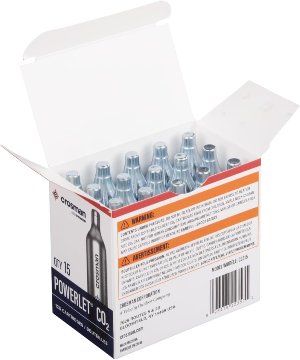 Crosman 15-Count CO2 Cartridges For Air Rifles And Air Pistols
