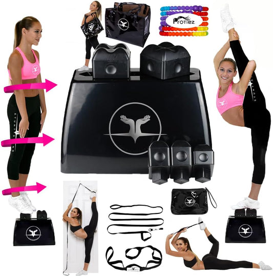 STUNT STAND® Cheerleading Balance & Flexibility Stunt Training Equipment - Increase Stunt Awareness SAFELY on the Ground - FREE Training Video Links Included - Black