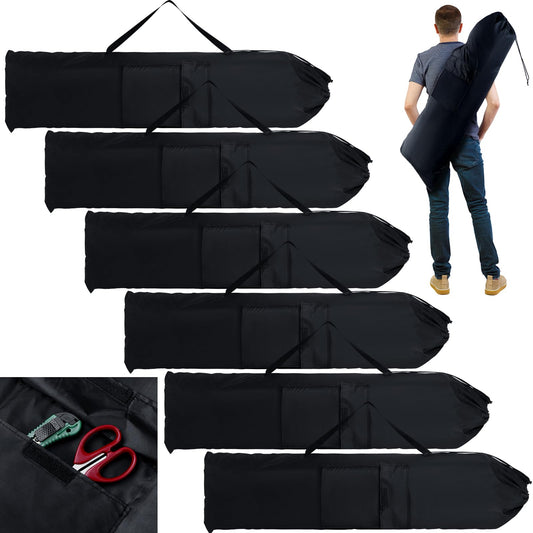 Shinylin 6 Pcs 43 x 9 Inch Camp Chair Replacement Bag Foldable Camping Bag Large Portable Carrying with Handle Strap and 2 Pockets for Outdoor, No Chair Included(Black)