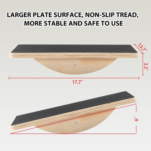 ZUKAM Multi-Function Wooden Slant Board & Balance Board, Adjustable Incline Board and Calf Stretcher,Stretch Board - Wide Anti-Slip Surface - Black