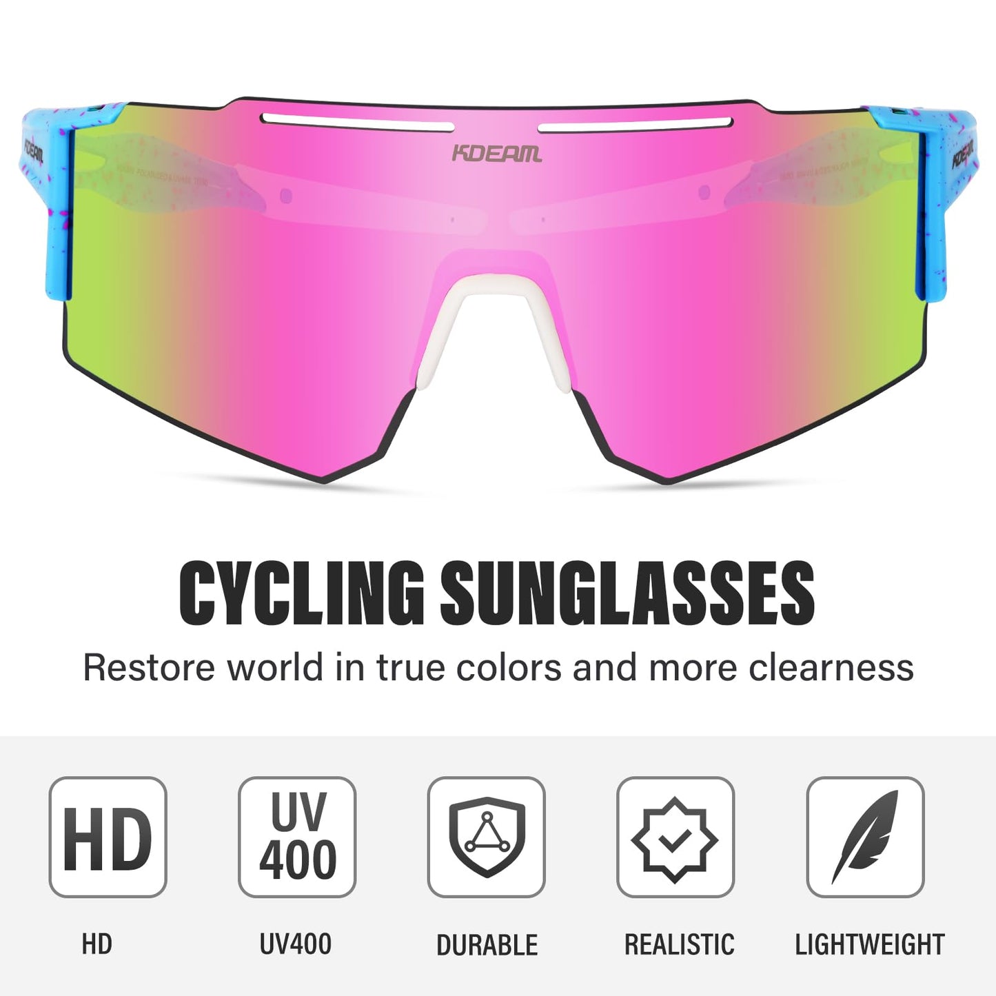 ALSUZYIOT Sports Polarized Sunglasses UV400 Outdoor Shades TR90 Frame Sun Glasses for Golf Baseball Driving Fishing (C8)