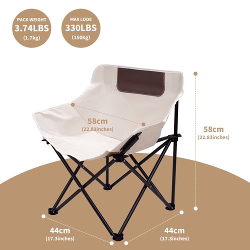 Portable Folding Chair for Sauna, Fast Folding Chair with Carry Bag and Side Pocket Chairs for Adults, Carry Chair for Camping, Tailgates, Beach, and Sports(Black)