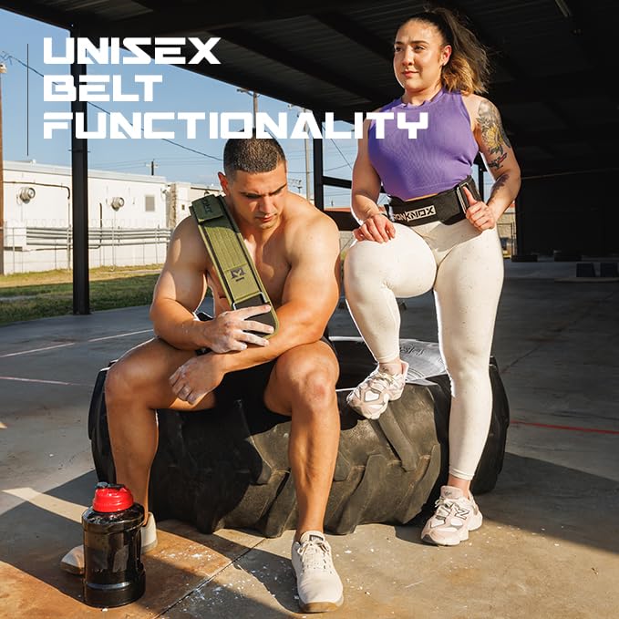 IronKnox Premium Weight Lifting Belt, 4 Inch Weight Belt for Men and Women with Self Locking Metal Buckle for Maximum Support, Weightlifting Belt for Squat or Deadlift, Durable Gym Belt for Men (Black, Large)