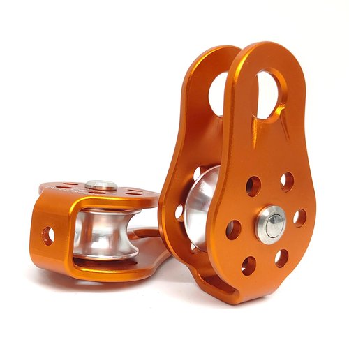 LILYXIN 26KN Fixed Plate Micro Pulley, Small Aluminum Rope Pulleys, Climb Bearing Hitch Pulley for Climbing, Rappelling, Aloft Work Etc (26KN, Orange, 2)