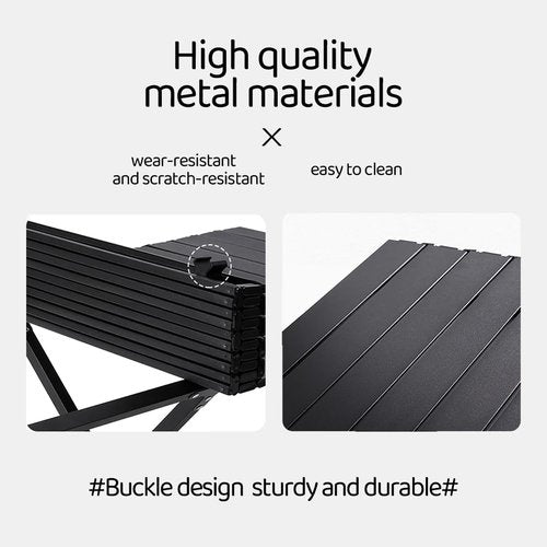 ZYAWP Folding Camping Table with Carry Bag Lightweight Roll-Up Table Aluminum Folding Camp Table That Fold Up Portable Beach Table for Hiking BBQ Party