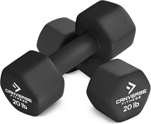 Canverse Fitness Neoprene Coated Dumbbell Sets of 2, Hand weight Dumbbells Anti-roll, Anti-Slip, Hexagon Shape for Strength Training Exercises Dumbbell Pairs for Men and Women, Ideal for Home Gym (