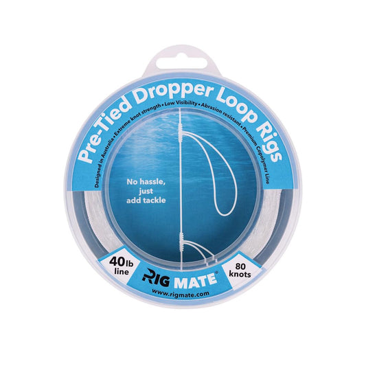 40 lb Pre-Tied Dropper Loop Rigs. Fishing Line Spool. Loops 18 Inches Apart with 5.5 Inch Loop Size. Perfect for Saltwater & Freshwater Fishing. Perfect for Snapper & Other Bottom Feeding Fish.