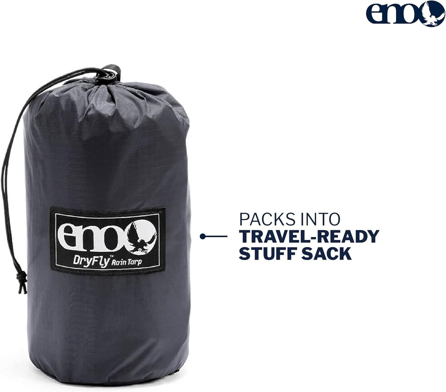ENO, Eagles Nest Outfitters DryFly Rain Tarp, Ultralight Hammock Accessory, Charcoal