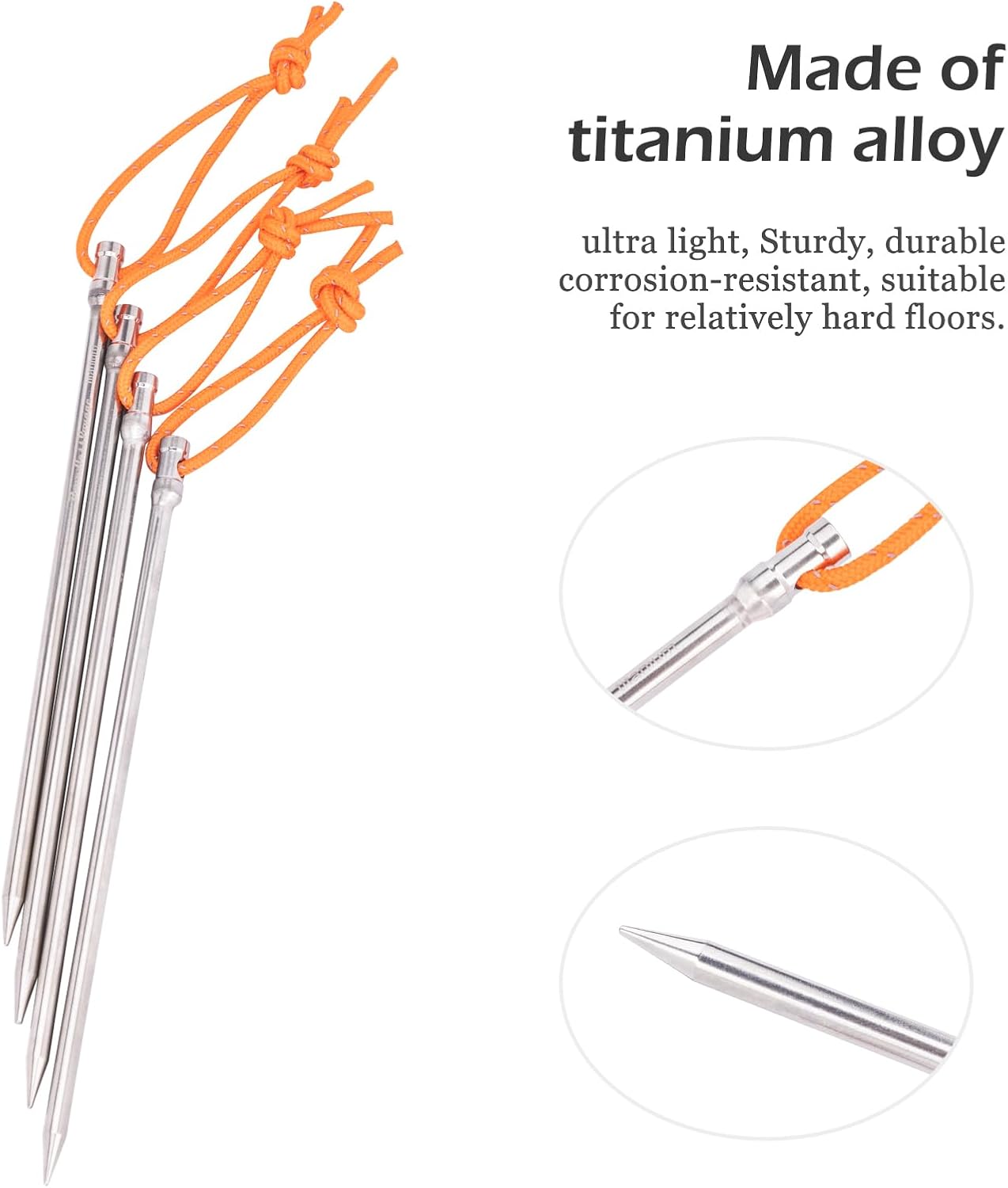 iBasingo 8pcs/lot Titanium Alloy Pegs 16.5cm Camping Tent Stakes Portable Tent Nails for Picnic Hiking Backpacking Ti4005P