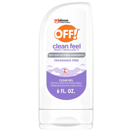 OFF! Clean Feel Insect Repellent Clear Gel with 20% Picaridin, Bug Repellent with Long Lasting Protection from Mosquitoes, Hydrating, 6 oz