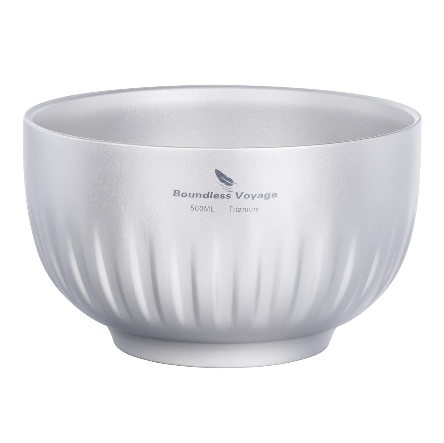 iBasingo 500ml Titanium Bowl Double Walled Oatmeal Food Rice Soup Bowl Ultralight Portable Tableware Outdoor Camping Metal Bowl Ti1165T