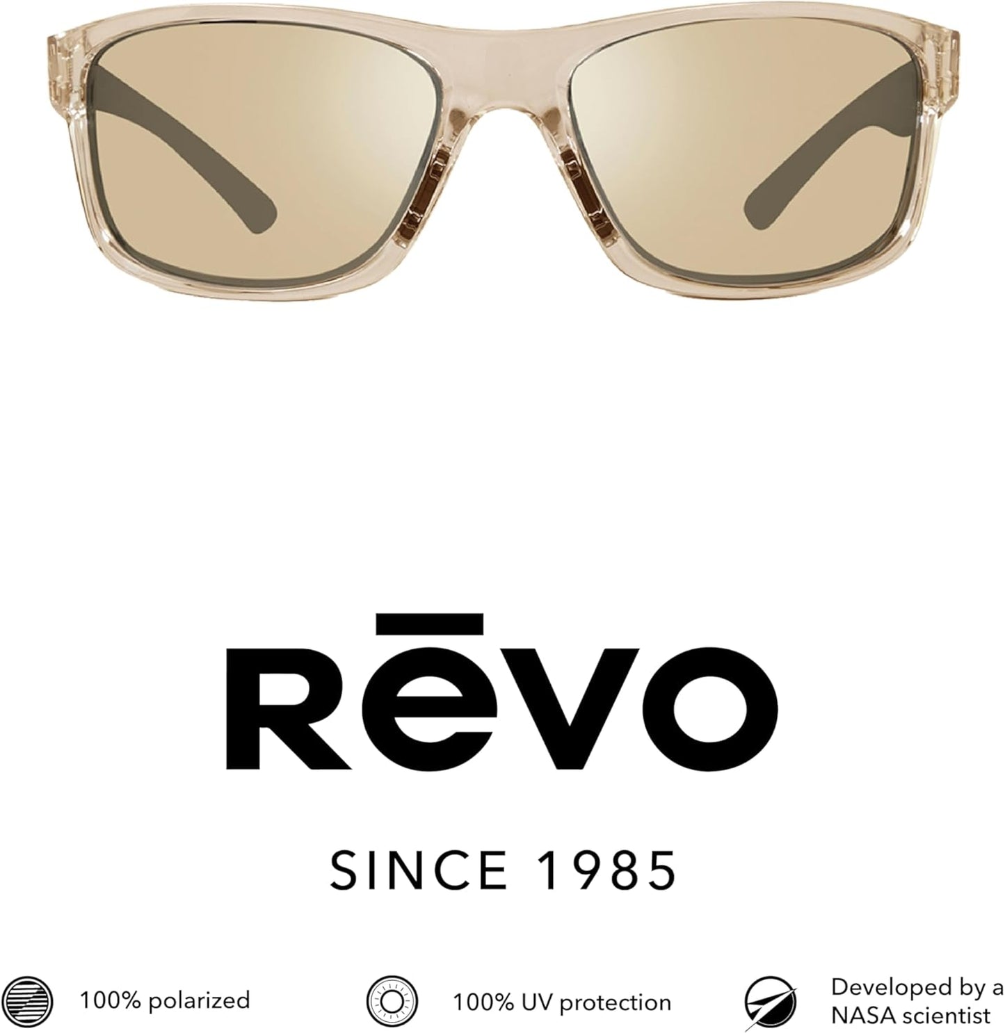 Revo Sunglasses Harness: Polarized Lens with Rectangle Sport Wrap Frame
