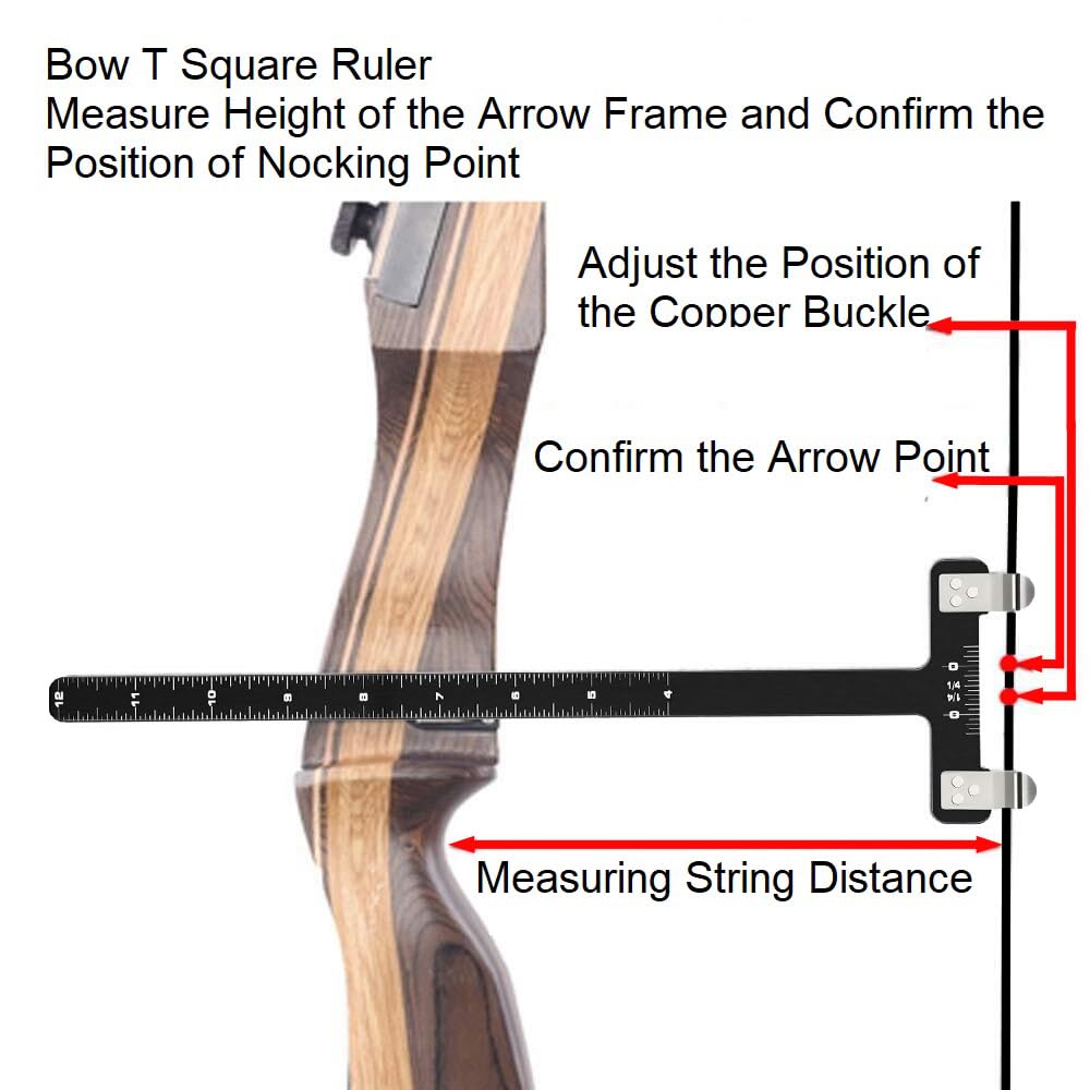 AHOSOUTLY Archery Bow String Nocking Points Set with T Square Ruler Nocking Buckle Pliers and 8pcs Nocking Buckle Set,for Recurve and Compound Bowstring Accessories…