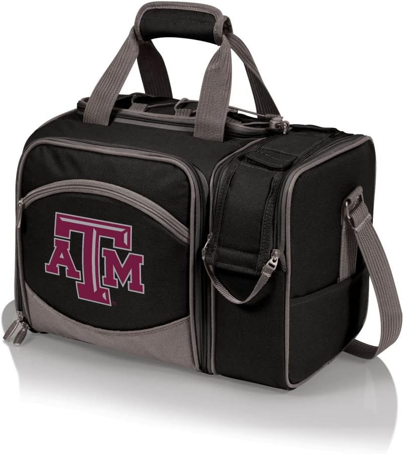 NCAA Malibu Cooler Picnic Basket - Insulated Tote with Complete Picnic Set
