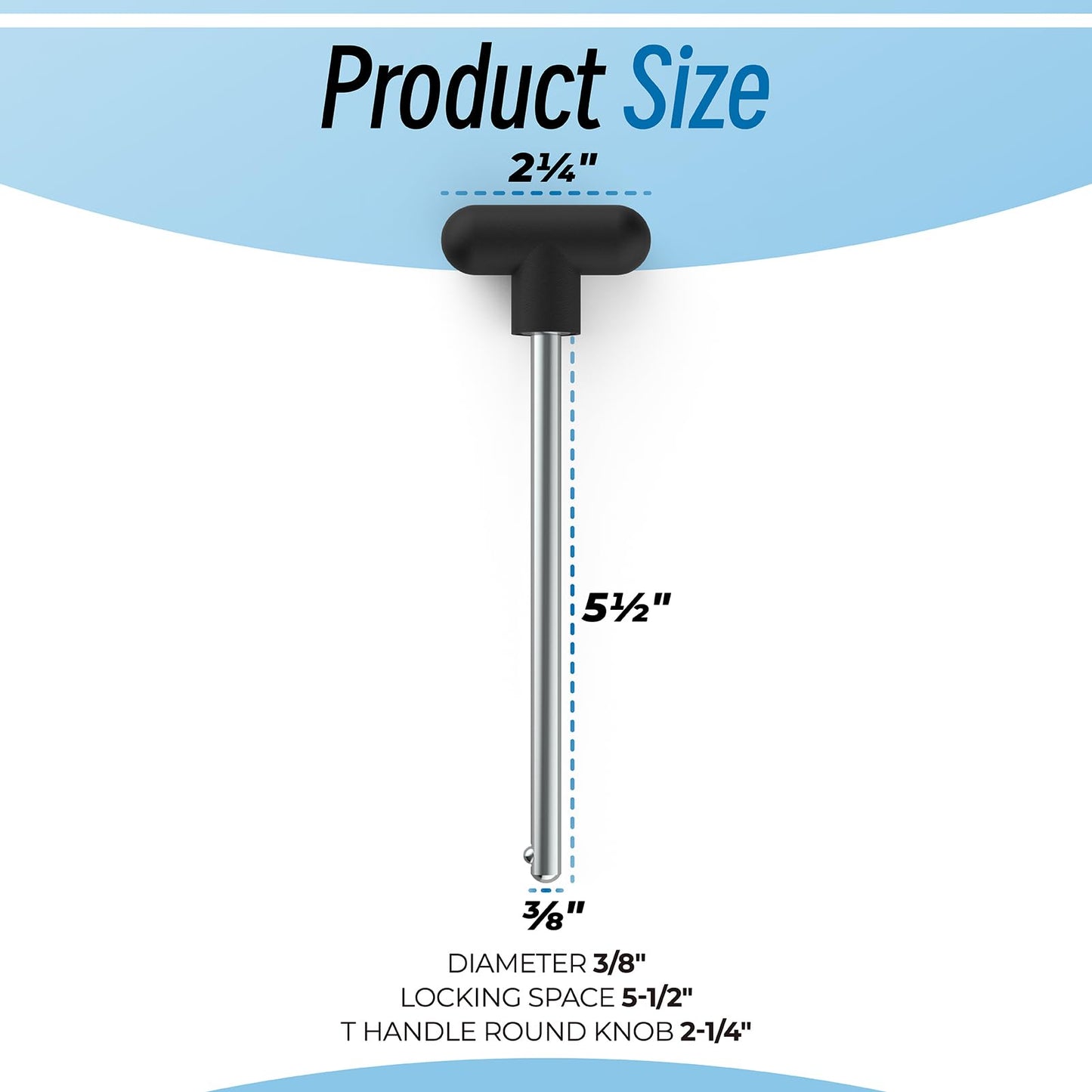 Sconva Weight Stack Pin Replacement, Pin Tensile 3/8" Diameter 5-1/2" Locking Space Universal Workout Equipment Weight Stack Selector Pin for Home Gym Exercise Machine Parts & Accessories