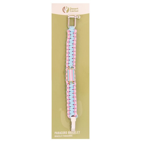 Desert Cactus Transgender Flag Paracord Bracelet - Adjustable Size (Paracord)