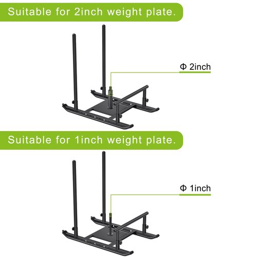 Dolibest Heavy Duty Weight Sled, Fitness Sled, Workout Sled for Fitness Strength Training and Speed Improvement, Push-Pull Prowler Training, Suitable for 1-2" Weight Plates, Black