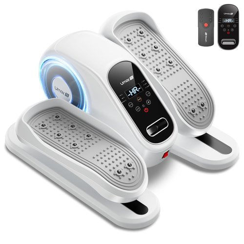 Under Desk Elliptical Machine, Ellipse Leg Exerciser for Seniors, Quiet & Portable Electric Seated Eclipse Exercise Training Machine with Remote, 12 Speeds & Mute Function, Manual & Auto Mode (White)