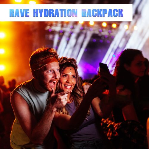 Niggeey Hydration Backpack, Festival Rave Hydration Pack, Water Backpack with 2L Hydration Bladder, Rave Backpack Hydration Pack Hydropack Hydro for Hiking, Biking, Festivals, Raves
