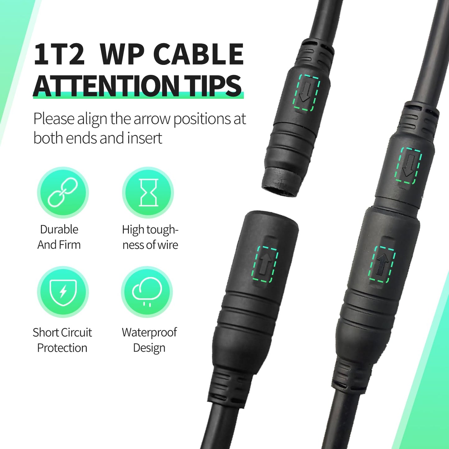 FOBOXCHD Electric Bicycle Signal Cable 1T4/1T5, Connecting Controller to Display, Throttle, Light Function, 150cm Length (1 to 2)