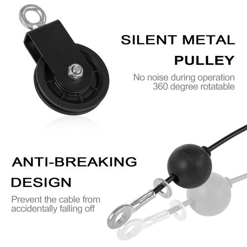 Cable Pulley Rotation Traction Wheel 3.54in/90mm Silence Smooth Detachable 360 Rotation for Pulley System DIY Attachment Lifting Blocks Gym Equipment,Hoists,Ladder Lift,Clothesline,DIY Home Projects