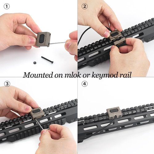 rdzzwxw Remote Pressure Switch for M300 M600 Scout Weapon Light, with Replacement Tactical Flashlight Switch Mount Set for 20mm Picatinny Rail/Mlok/Keymod Rail, Momentary Mode