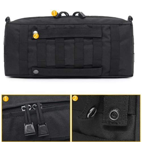 HOUSON Tactical Molle Pouch, Multifunctional Admin Pouch Medical EDC EMT Utility Tool Bag Pouch Belt Bags for Magazines, Map Small Tools Black