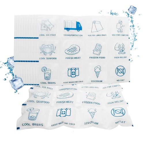 Lytjaer Reusable Dry Ice Pack Sheets – Cooler Ice Packs for Lunch Boxes-Freezers Packs for Shipping Frozen Food (36 Sheets)