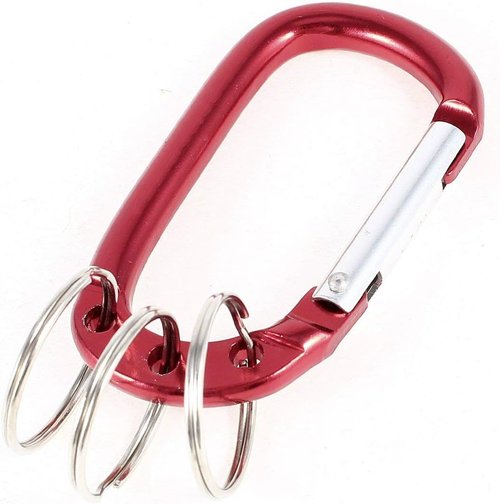 Mallofusa Aluminum D-Shaped Carabiner Buckle With 3 Keychian Clip Spring Carabiner Hook Snap Key Chain