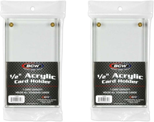 BCW 1/2 Inch Acrylic Card Holder - 1 Pack | Crystal Clear Protection Display Case for Trading Cards